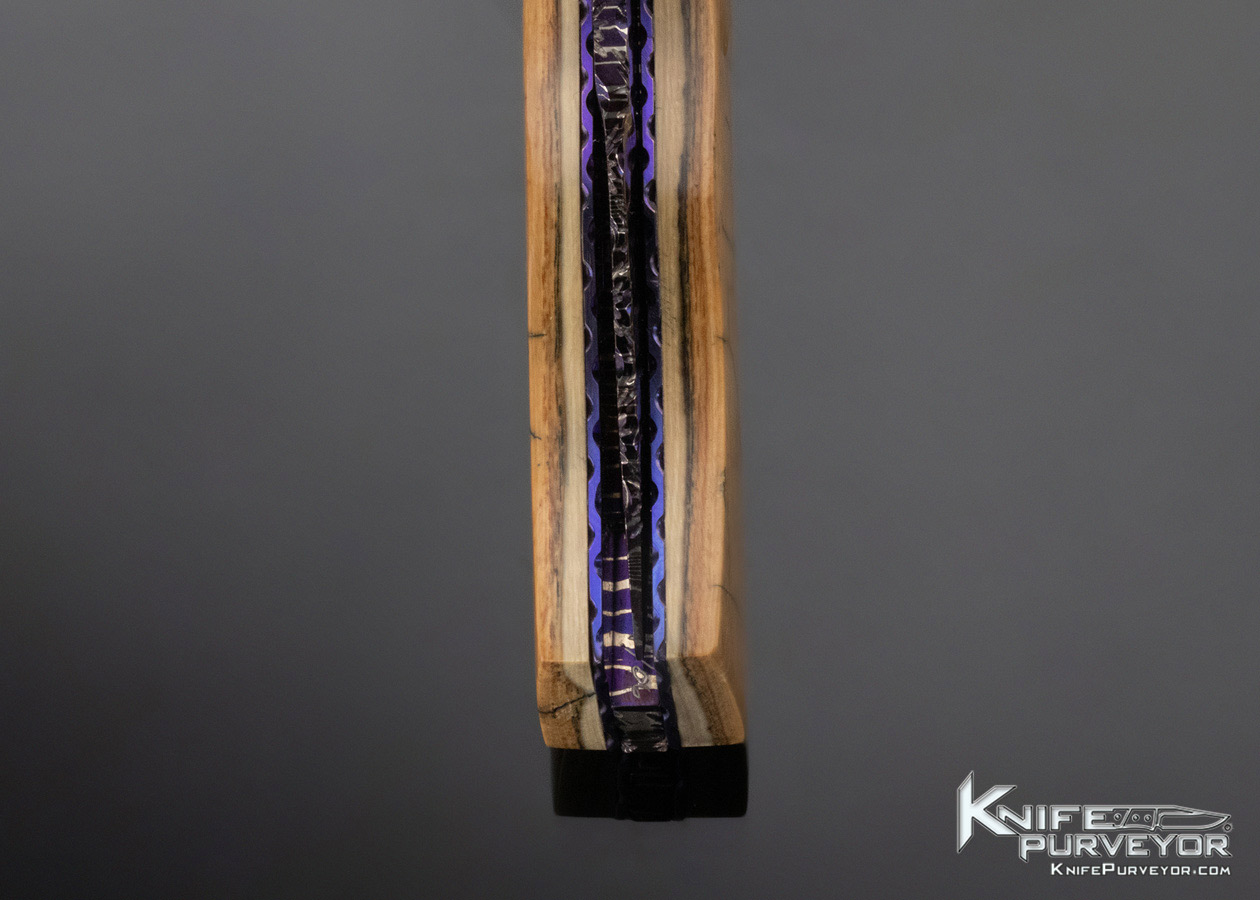 Steven Busch Custom Knife Folder Mammoth with Blued Robert Eggerling Damascus Linerlock - Image 8