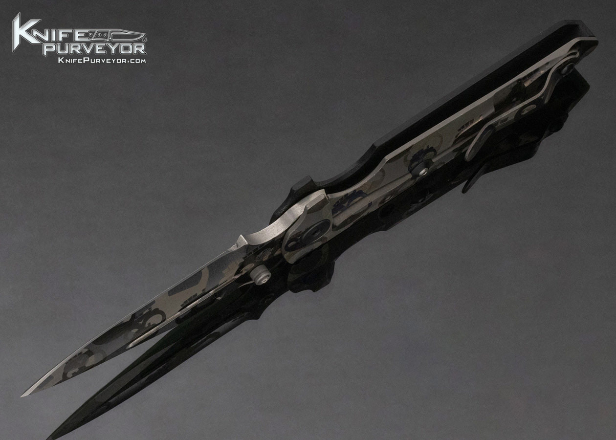 Strider Custom Knife Dauntless with Skulls on Blade and Frame - Image 7