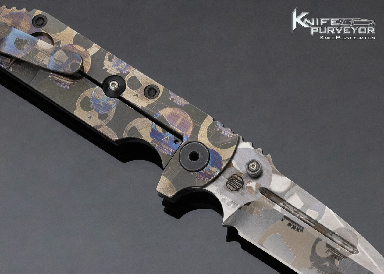 Strider Custom Knife Dauntless with Skulls on Blade and Frame - Image 5