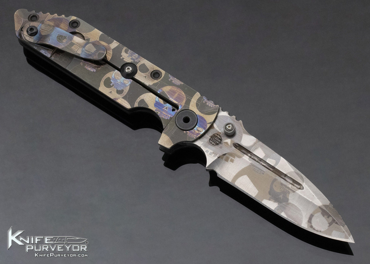 Strider Custom Knife Dauntless with Skulls on Blade and Frame - Image 4
