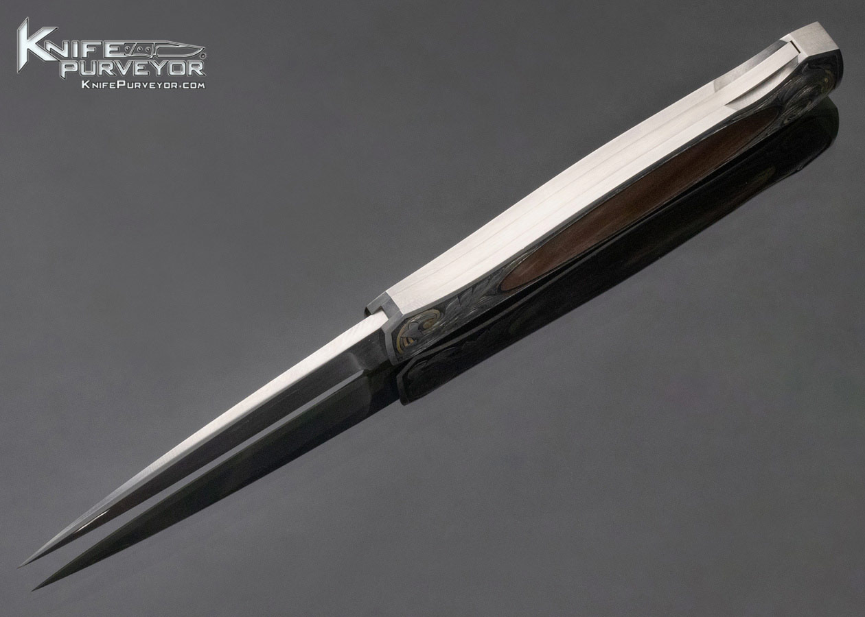 Tim Herman Custom Knife Sole Authorship Engraved Blacklip Tahitian Pearl Shell Interframe Lockback - Image 7