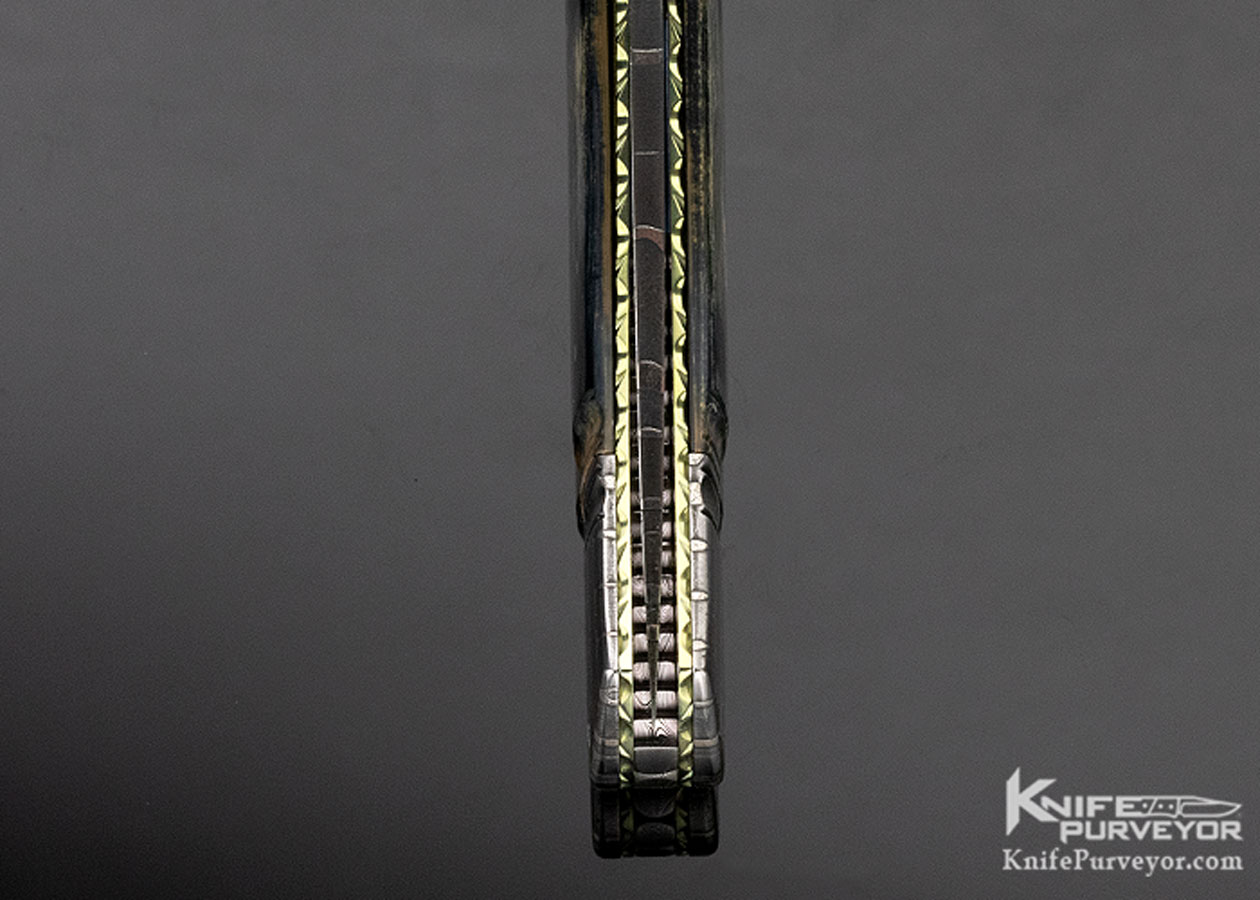 Anders Hedlund Custom Knife "Perfect Dot" Damascus & Mammoth Linerlock - Image 8
