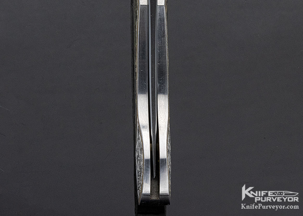 Andy Shinosky Custom Knife Paua Shell Interframe Lockback Engraved by Chris Meyer - Image 8