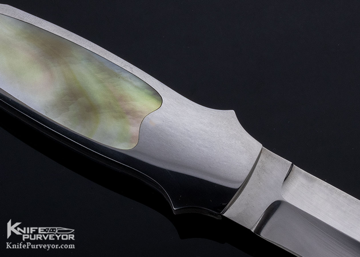 Andy Shinosky Custom Knife South Sea Gold Lip Pearl Interframe Button Lock Automatic - Image 5