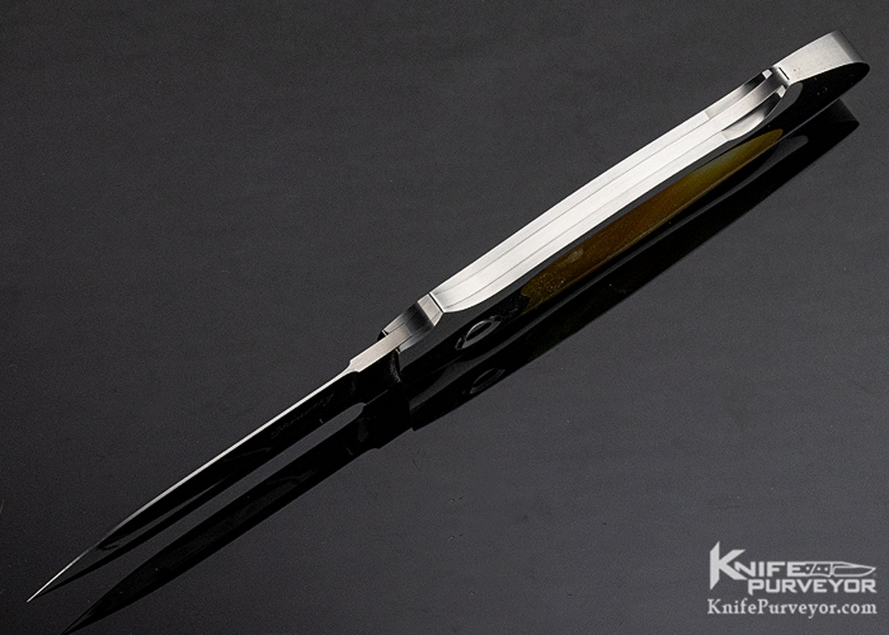 Andy Shinosky Custom Knife South Sea Gold Lip Pearl Interframe Button Lock Automatic - Image 6