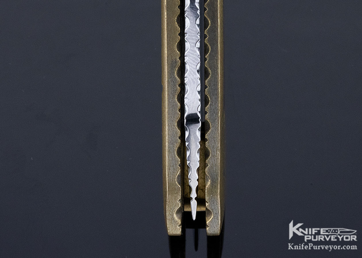 Charlie Morris Custom Knife Abalone and Mokume Linerlock - Image 8
