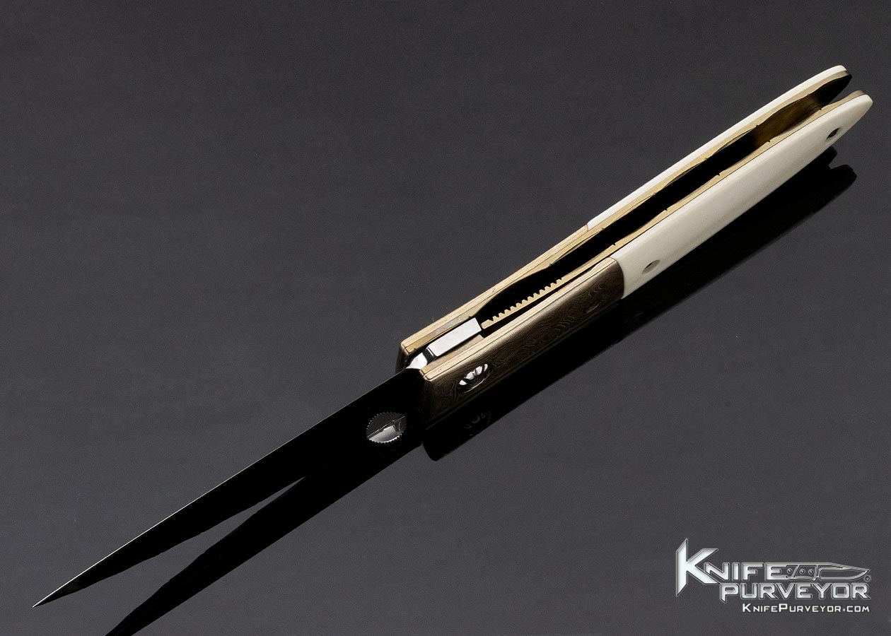 Charlie Morris Custom Knife Mokume & Mammoth Linerlock - Image 7