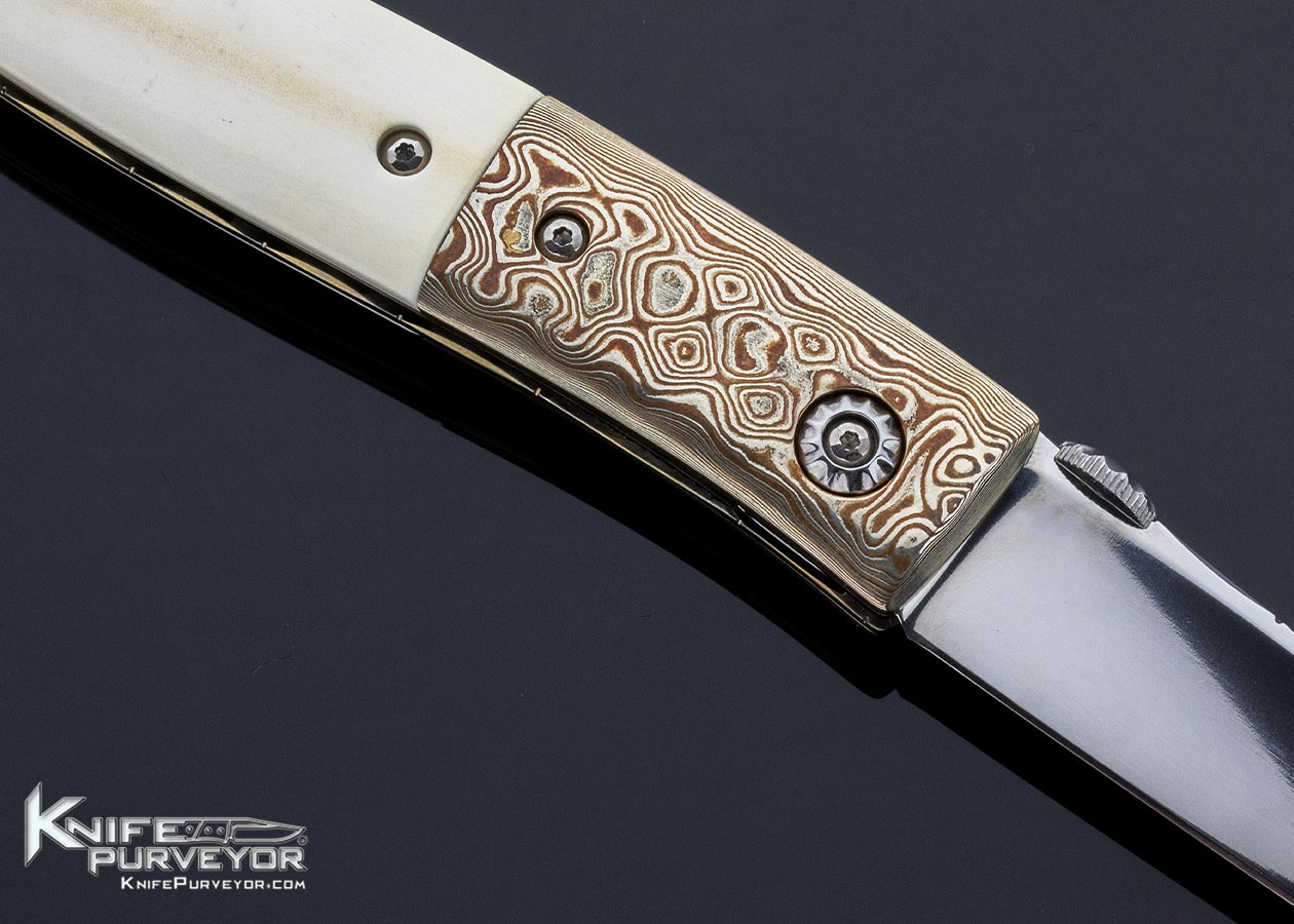 Charlie Morris Custom Knife Mokume & Mammoth Linerlock - Image 5