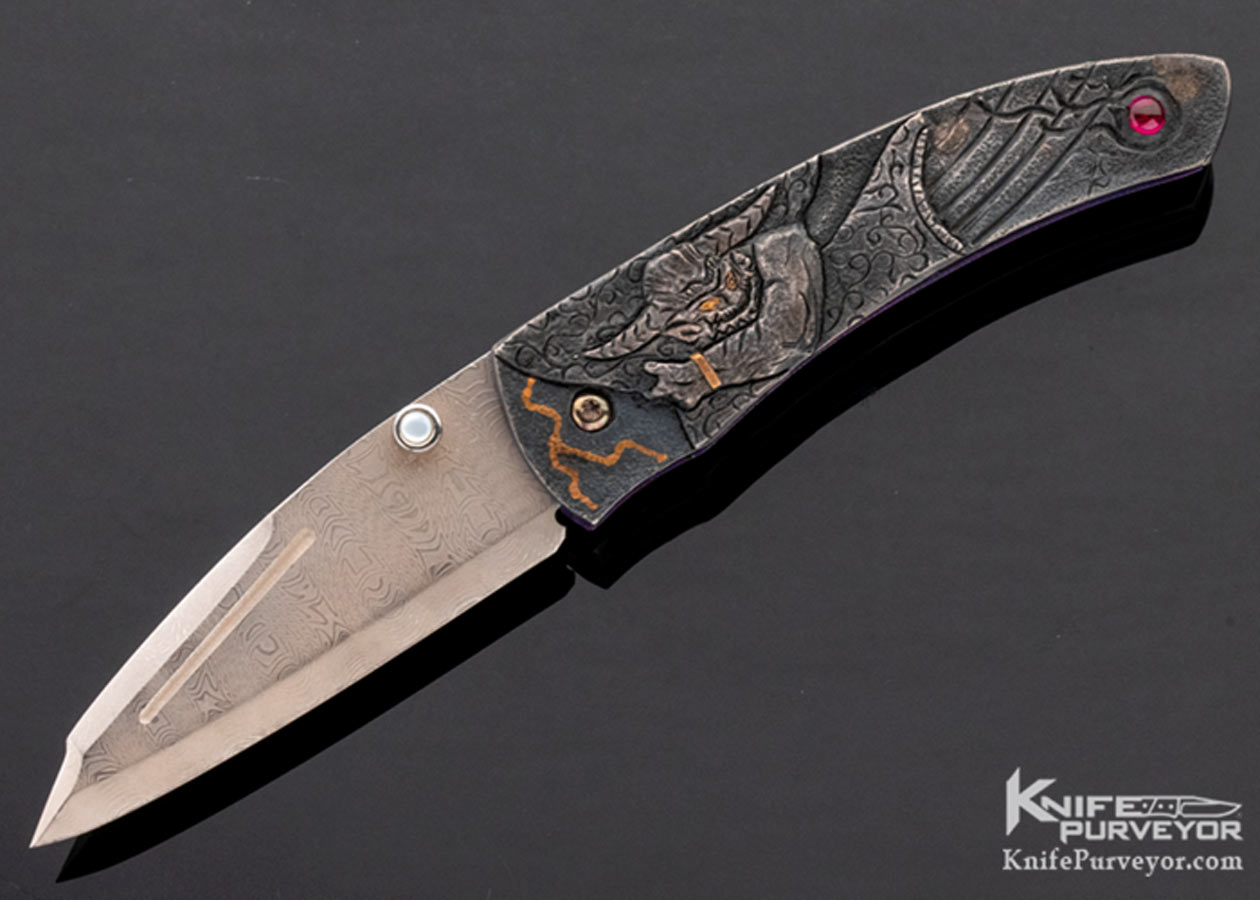 Glenn Waters Custom Knives Carved Kokoro Linerlock 11359