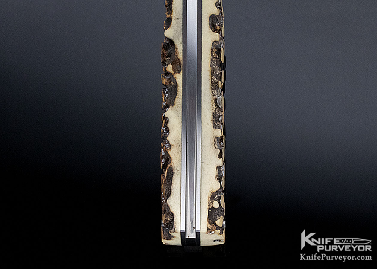 LJ Thompson Custom Knife Popcorn Stag Midlock Engraved by Chris Meyer - Image 8