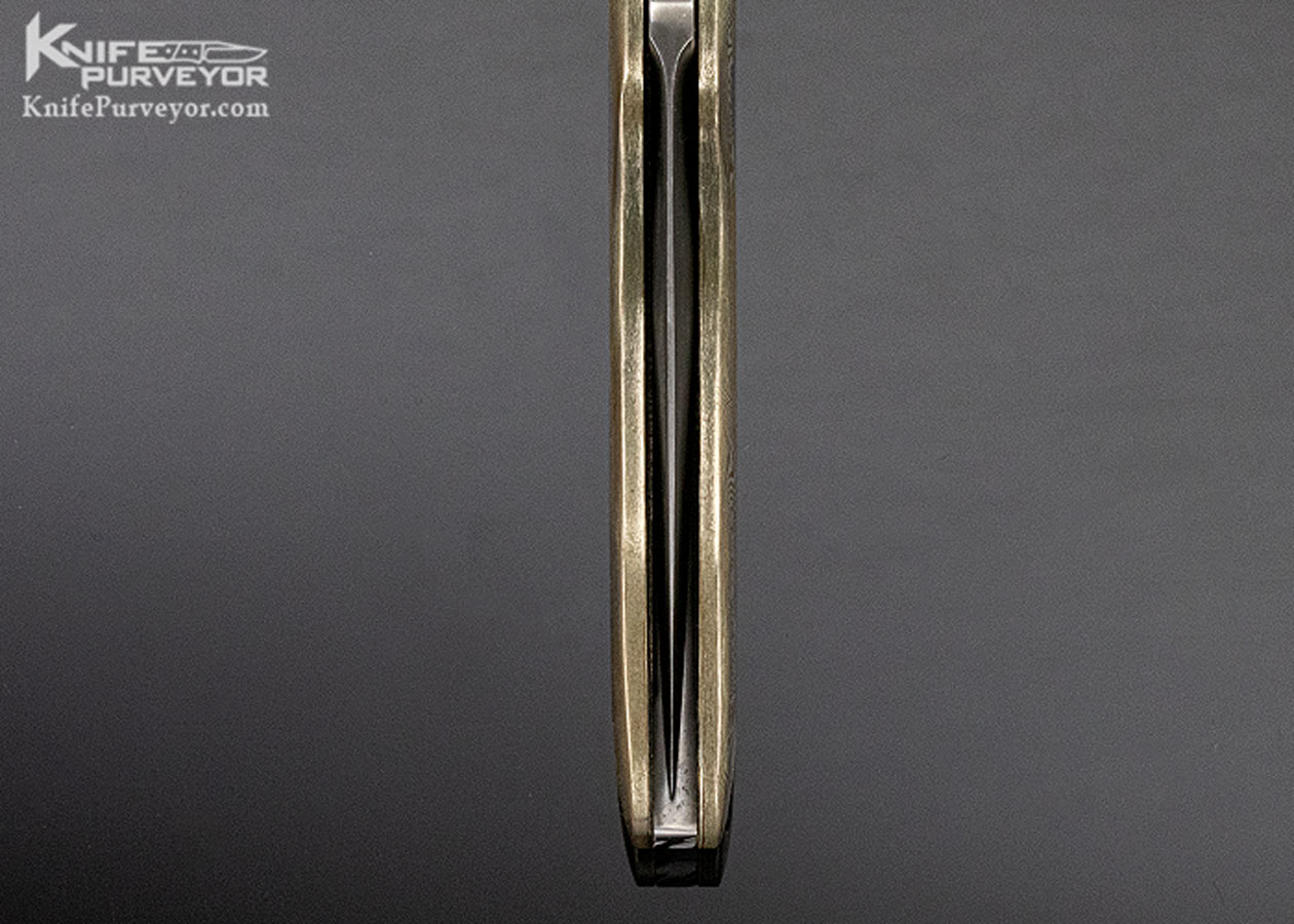 Mel Pardue Custom Knife Damascus Mokume and Lapis Lazuli Button Release Automatic Push Dagger - Image 7