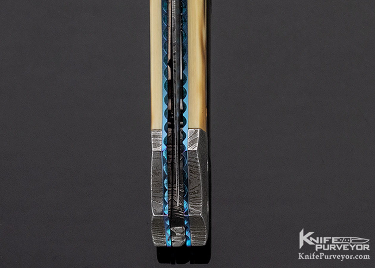 Nate Clark Custom Knife Damascus & Mammoth Double Action Automatic Linerlock - Image 8