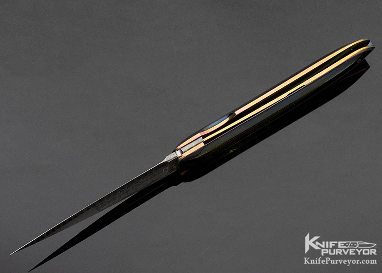 Owen Wood Custom Knife Armin Winkler Engraved Inset with 24K Gold Linerlock - Image 6