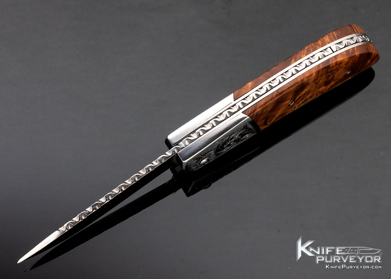 A.A. Sanders Custom Knife Engraved Scale Release Automatic - Image 6