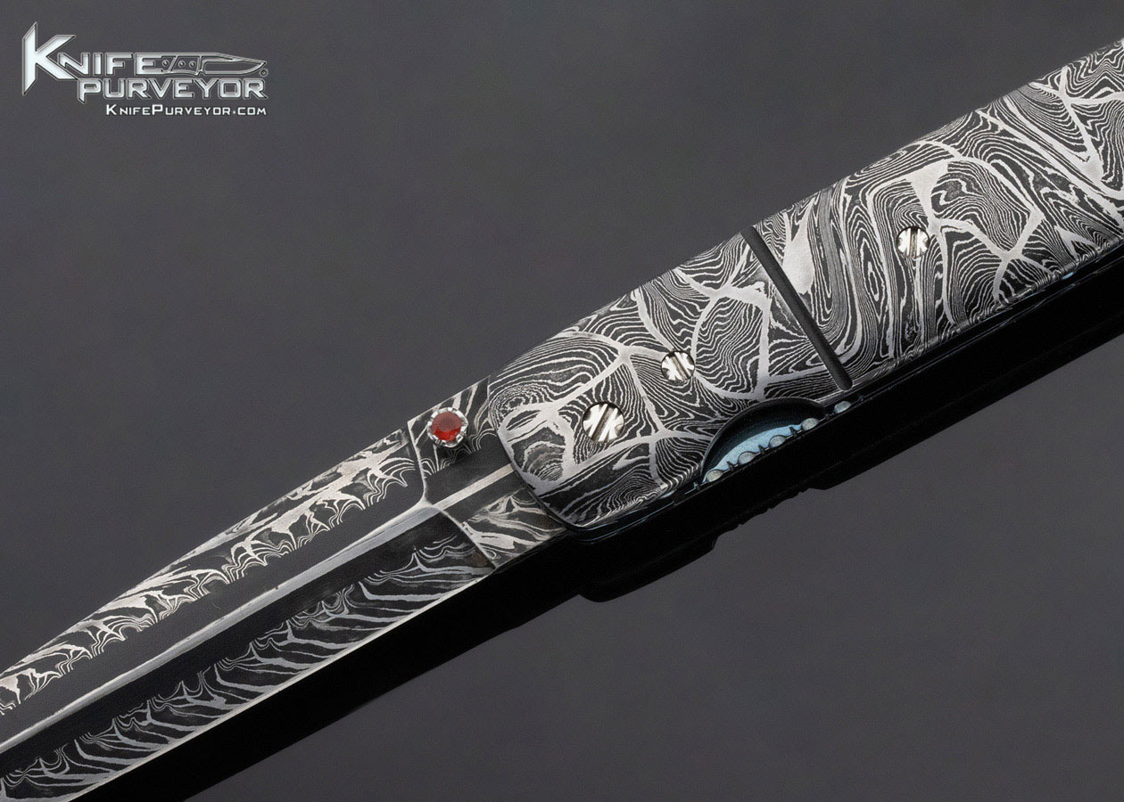 Barry Gallagher Custom Knife Sole Authorship Damascus Linerlock - Image 2