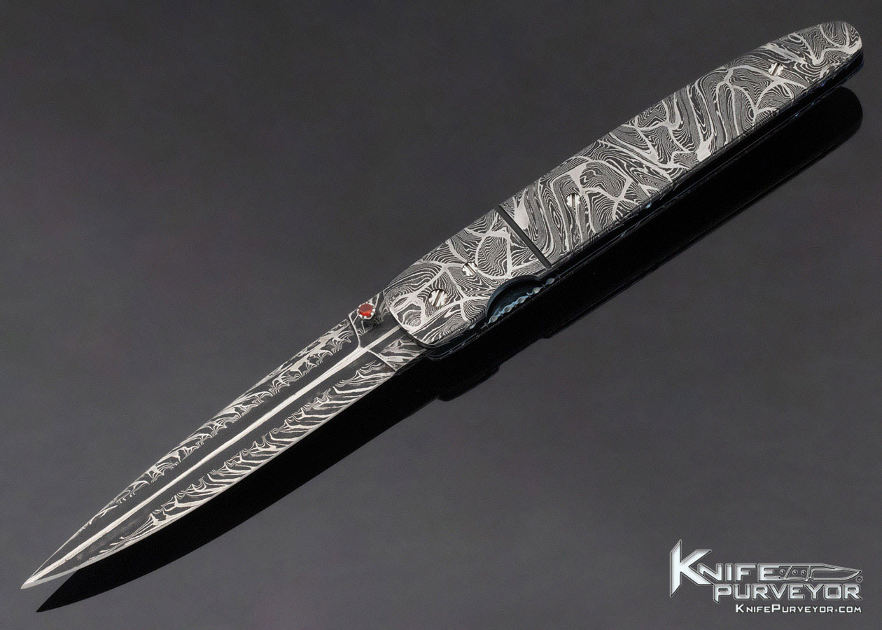 Barry Gallagher Custom Knife Sole Authorship Damascus Linerlock 11497