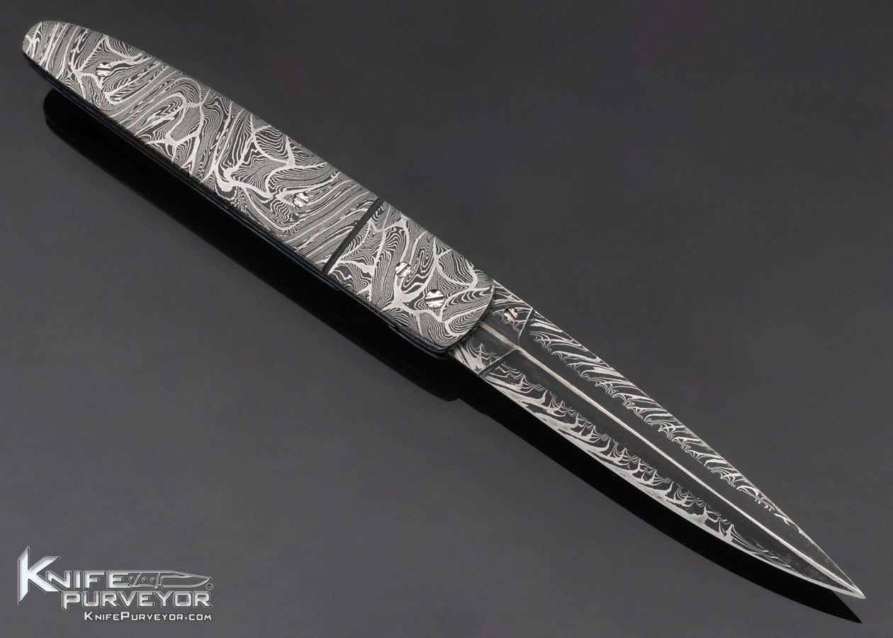 Barry Gallagher Custom Knife Sole Authorship Damascus Linerlock - Image 4