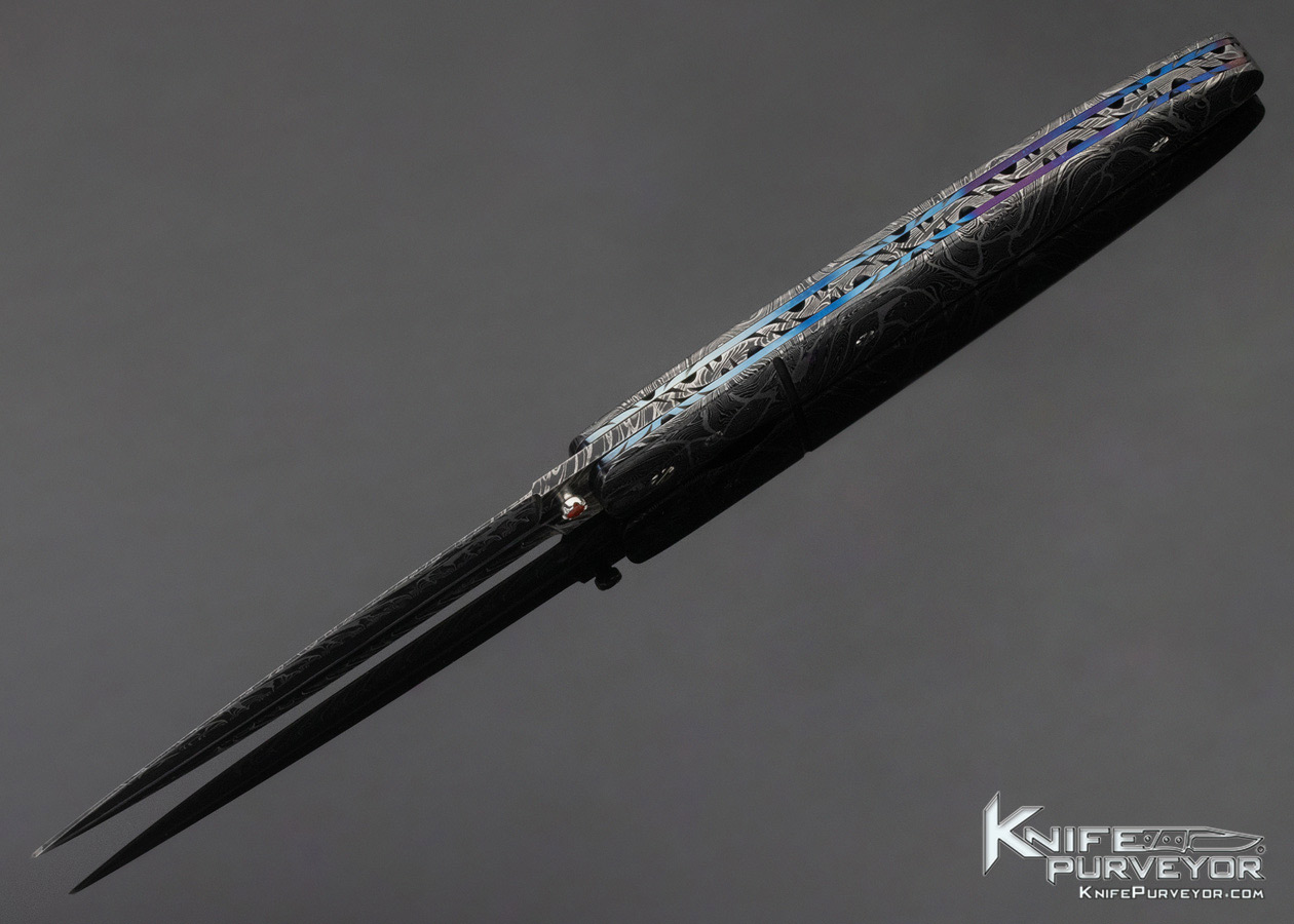 Barry Gallagher Custom Knife Sole Authorship Damascus Linerlock - Image 6