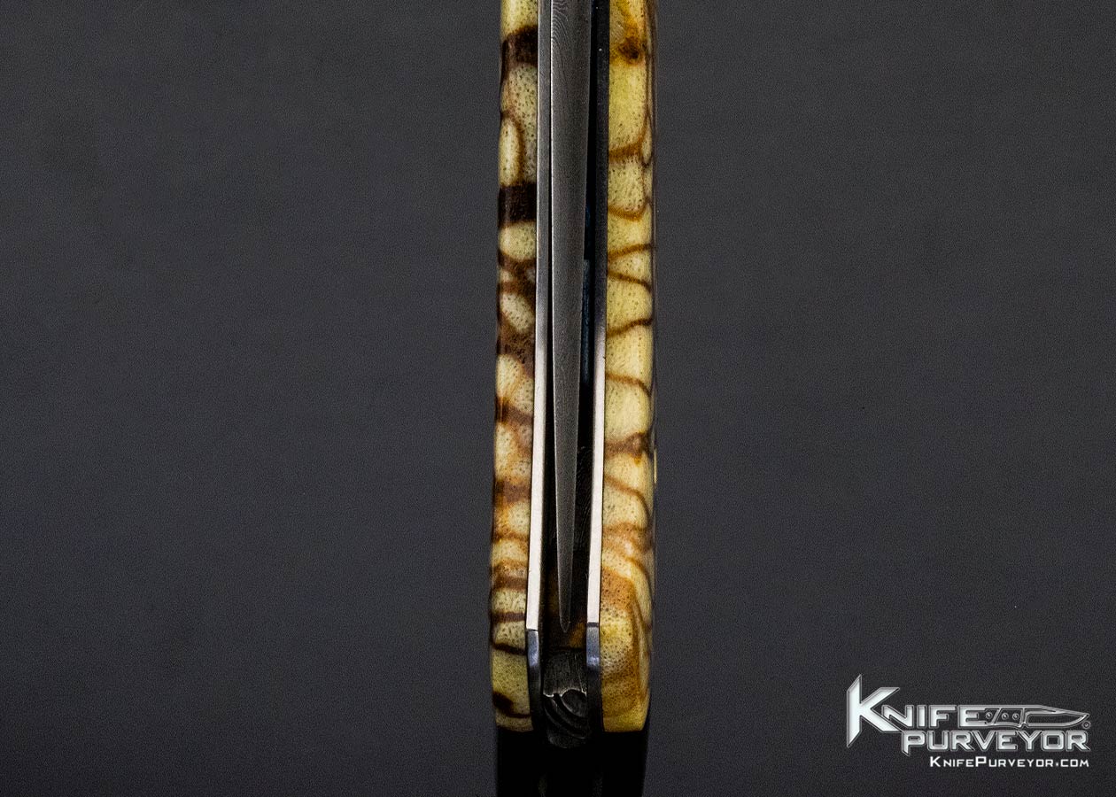 Bill Saindon Custom Knife Damascus & Coral Lockback - Image 8