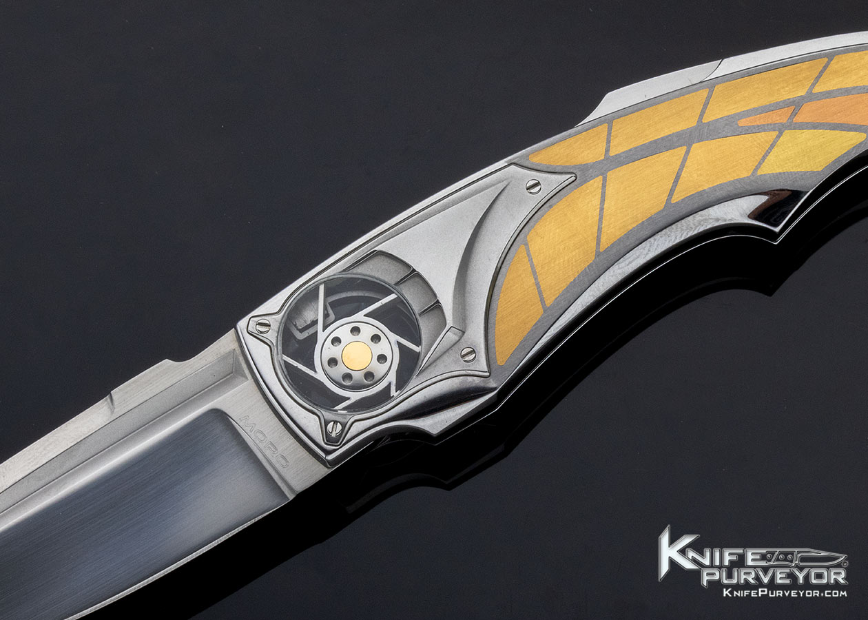 Corrado Moro Custom Knife Solid 18Kt Yellow & Rose Gold Interframe "Mignon" Turbillion Lockback - Image 2