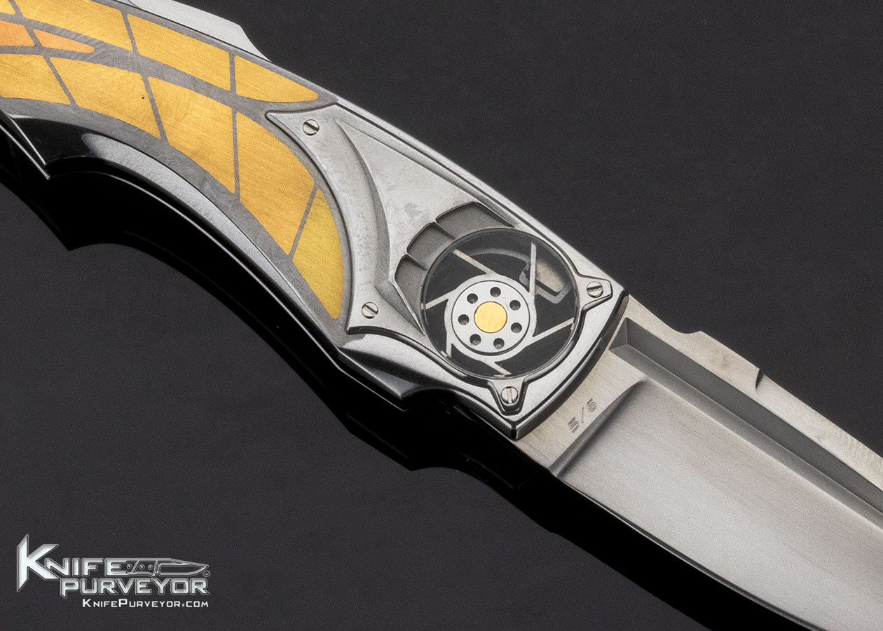 Corrado Moro Custom Knife Solid 18Kt Yellow & Rose Gold Interframe "Mignon" Turbillion Lockback - Image 5
