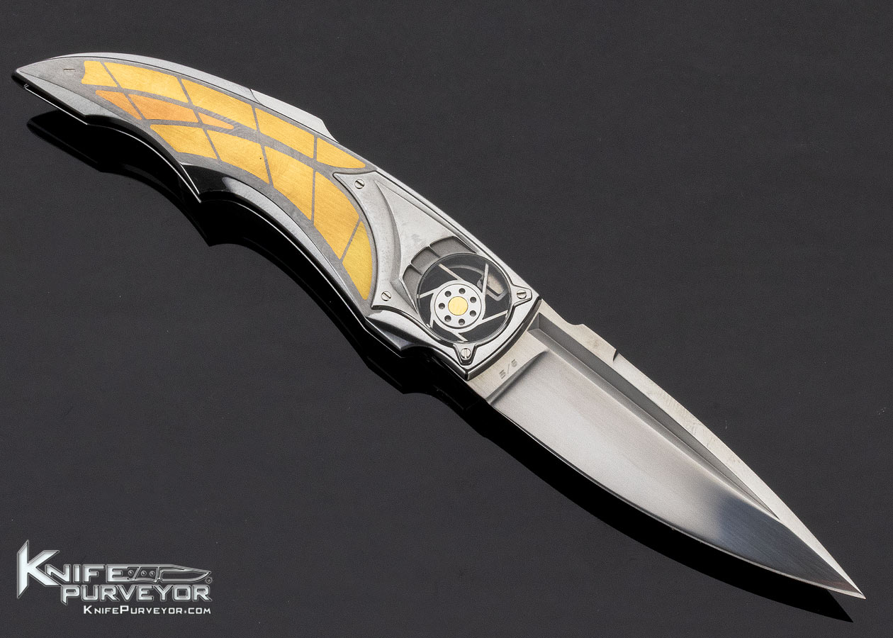 Corrado Moro Custom Knife Solid 18Kt Yellow & Rose Gold Interframe "Mignon" Turbillion Lockback - Image 4