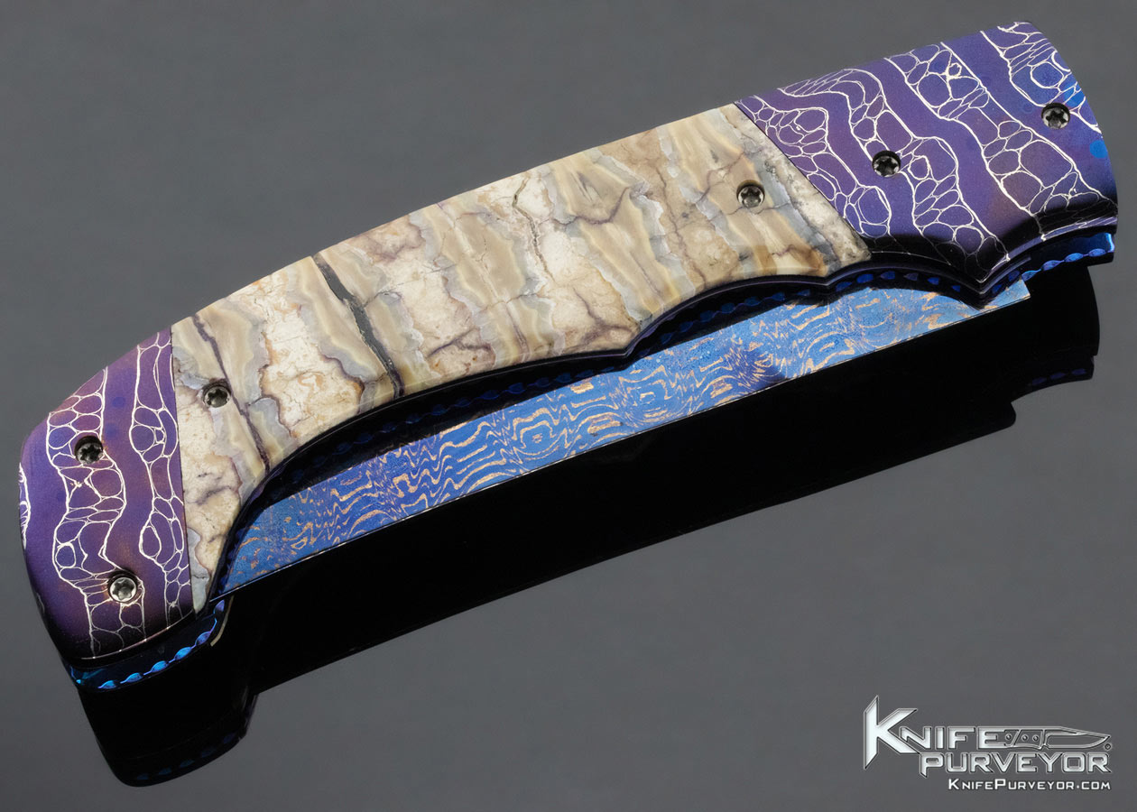 Rainy Vallotton Custom Knife Mammoth Molar & Damascus Double
