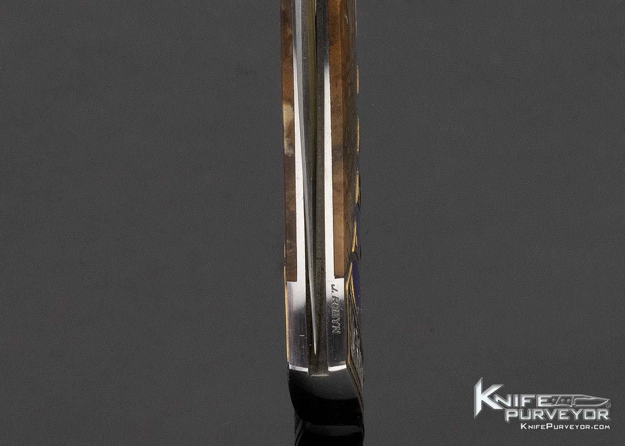 Scott Sawby Custom Knife Biggs Jasper & Lapis Lazuli Selflock Killdeer Engraved by Jon Robyn - Image 8