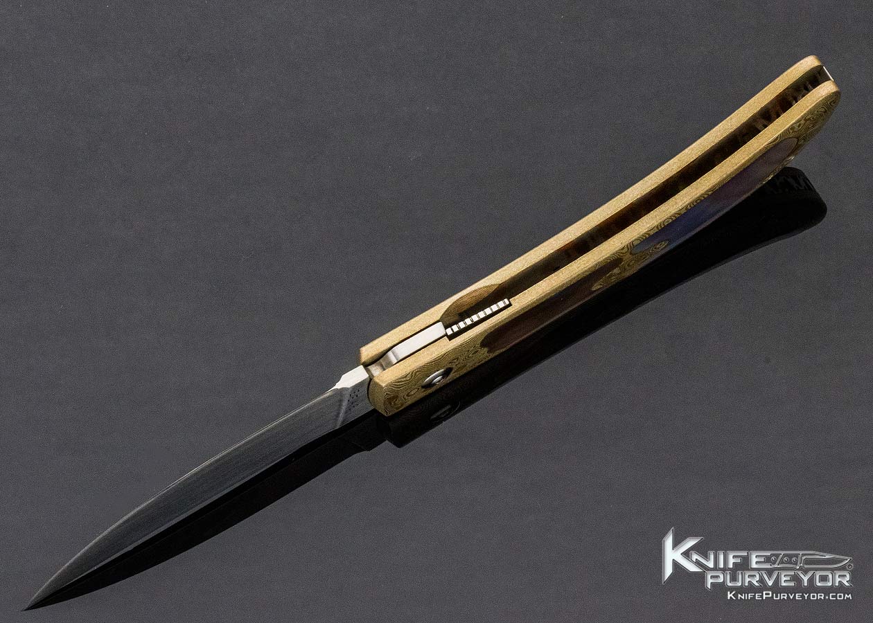 Steve Jernigan Custom Knife Mokume and Tahitian Black Lip Pearl Linerlock - Image 7