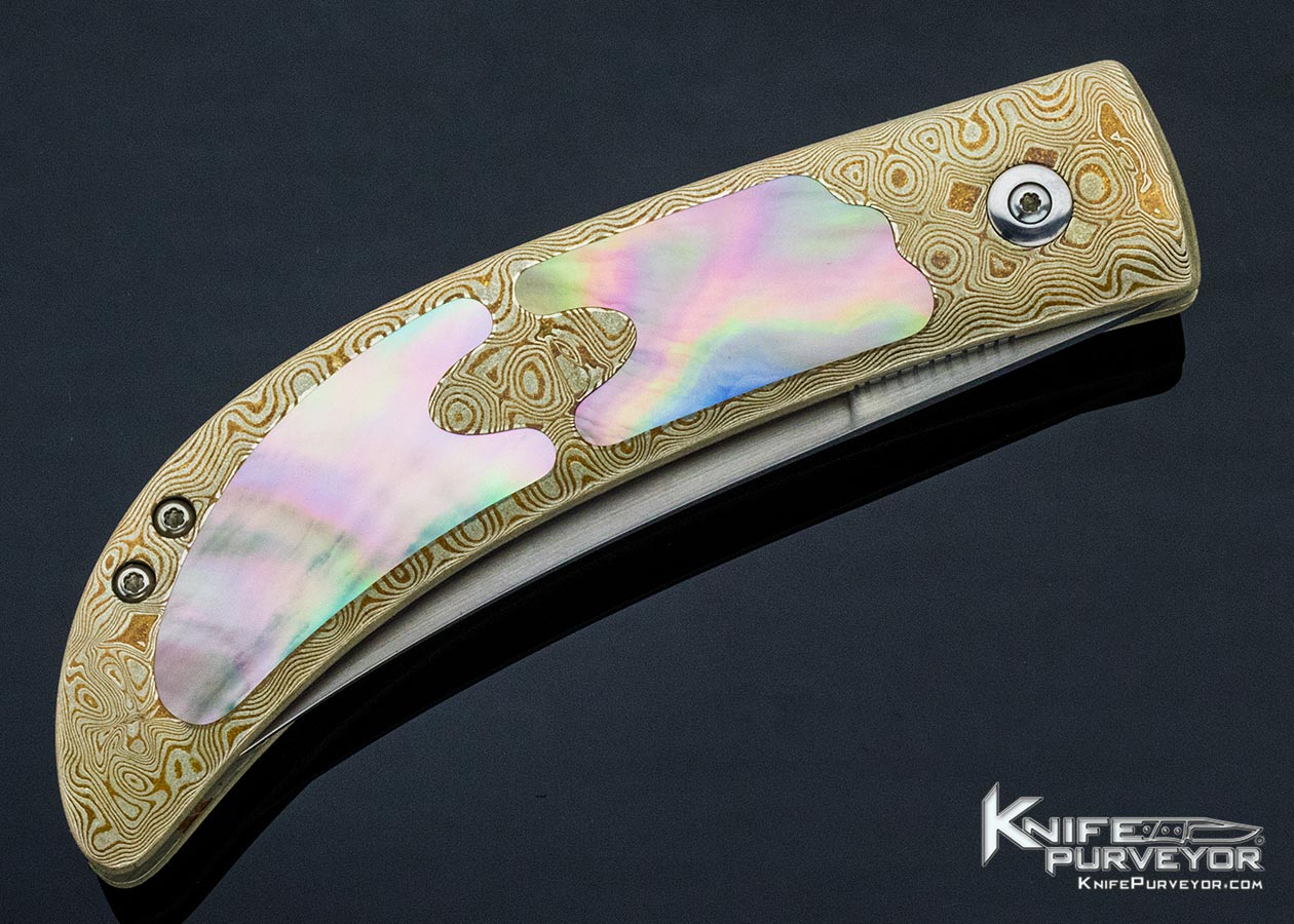 Steve Jernigan Custom Knife Mokume and Tahitian Black Lip Pearl Linerlock - Image 3