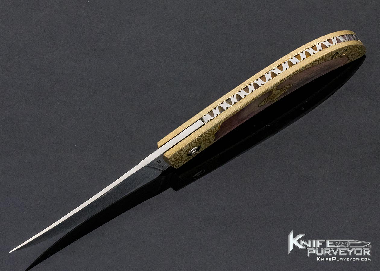 Steve Jernigan Custom Knife Mokume and Tahitian Black Lip Pearl Linerlock - Image 6