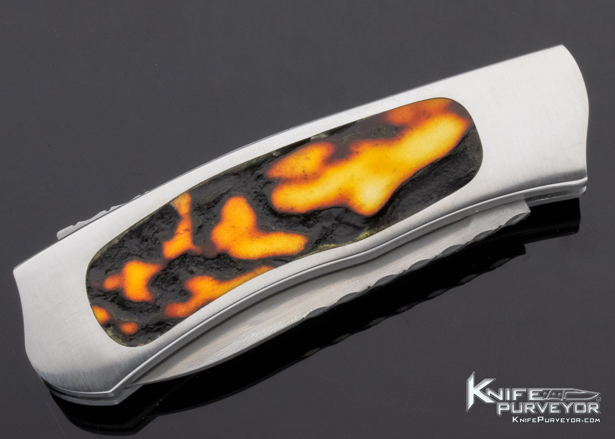 WD Pease Custom Knife Amber Stag Lockback - Image 5