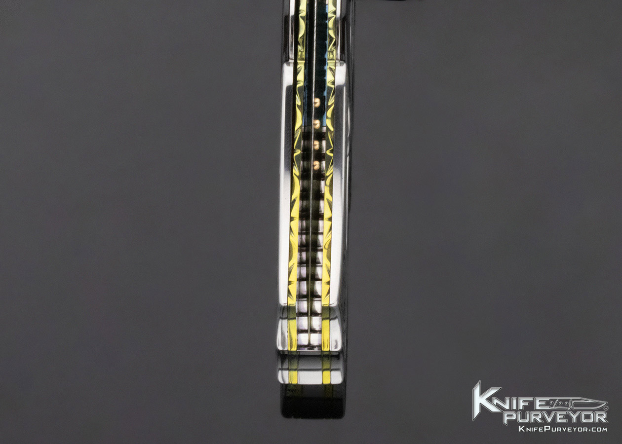 Anders Hedlund Custom Knife Engraved Presentation Grade w/ Gold Pins and Inlays Tahitian Black Lip Pearl 13153
