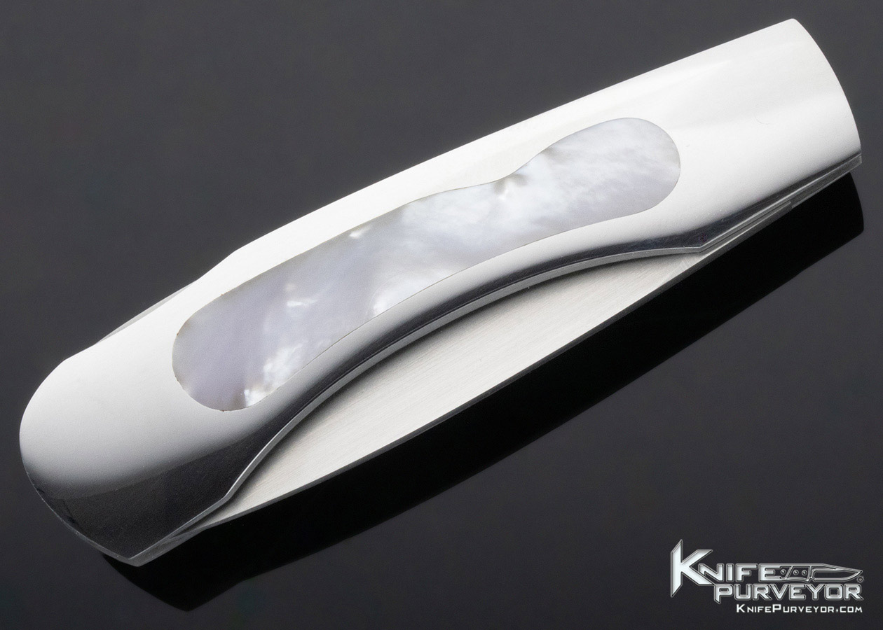 David Taylor Custom Knife Mother of Pearl Interframe Lockback - Image 3