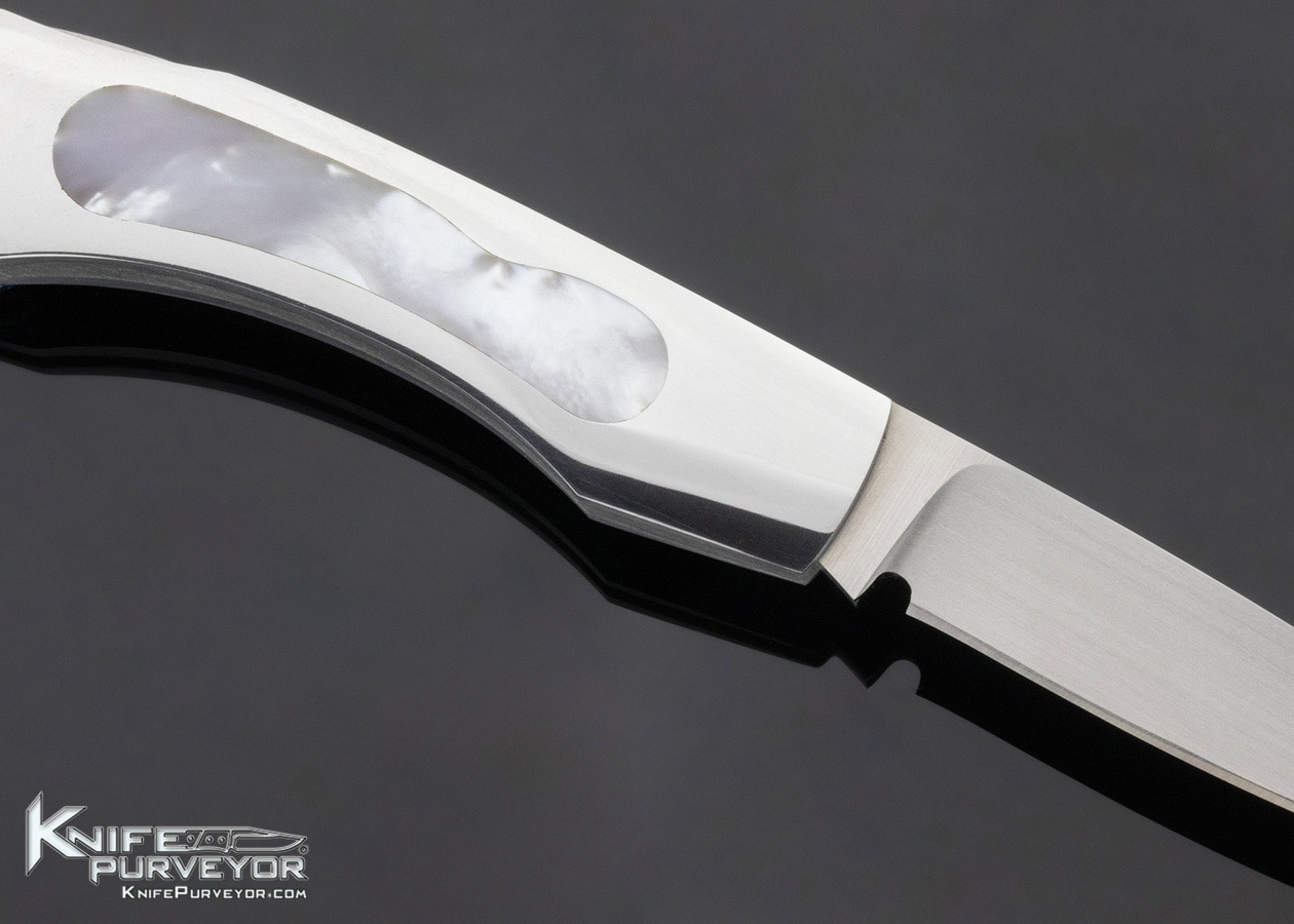 David Taylor Custom Knife Mother of Pearl Interframe Lockback - Image 5
