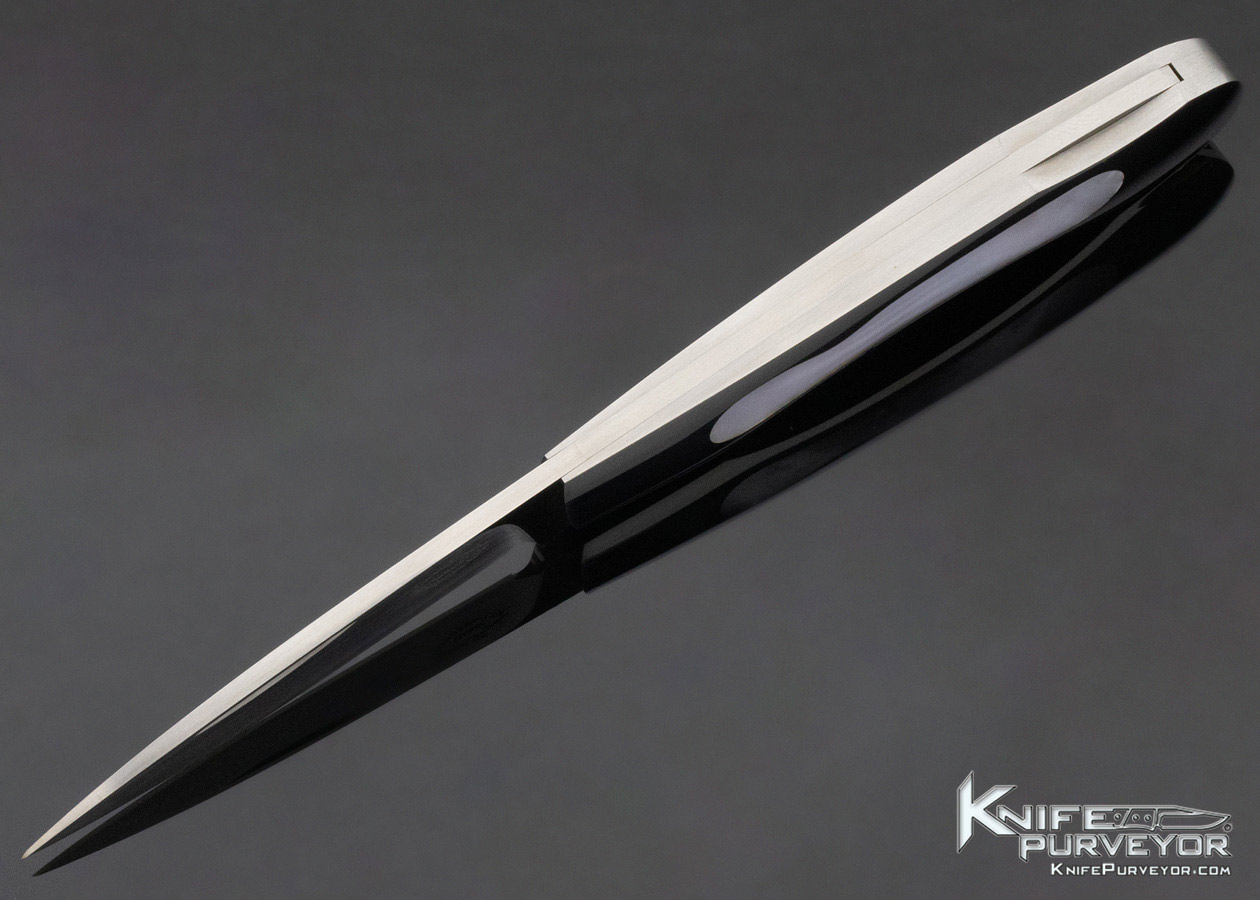 David Taylor Custom Knife Mother of Pearl Interframe Lockback - Image 6