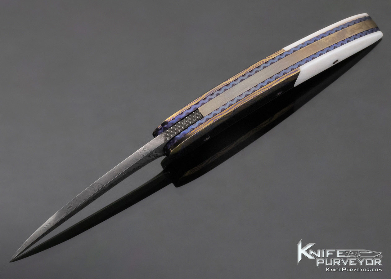 Kelly Carlson Custom Knife Damasteel Magnetic Slip Joint - Image 6