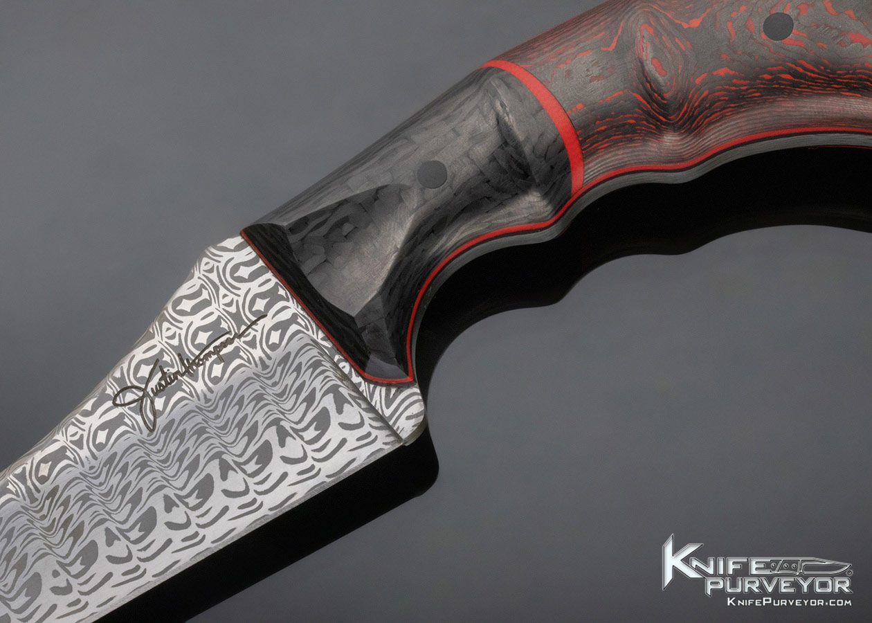 Justin Thompson (Thompson Knives) Custom Knife Damasteel Wharncliffe - Image 2