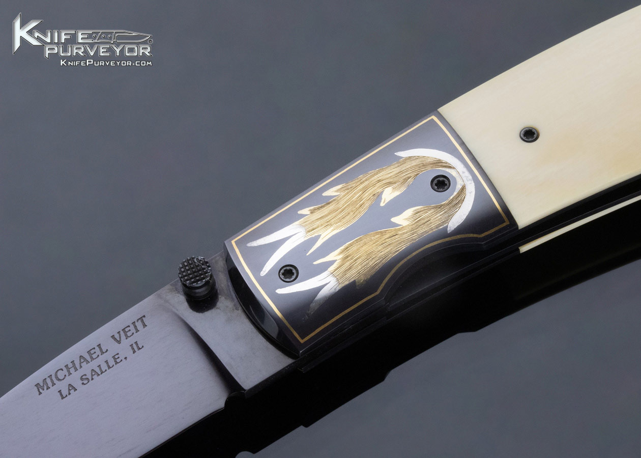 Michael Veit Custom Knife Blued O-1 Tool Steel Linerlock - Image 2