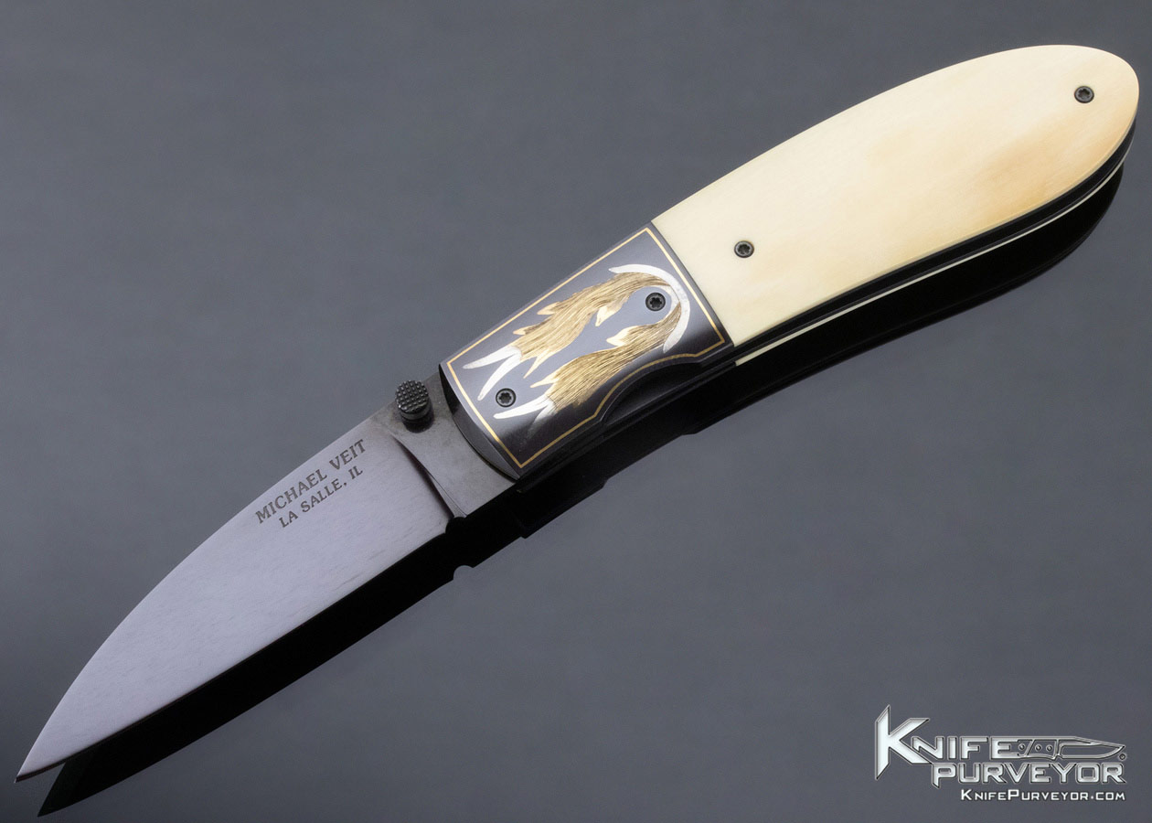 Michael Veit Custom Knife Blued O-1 Tool Steel Linerlock 11569