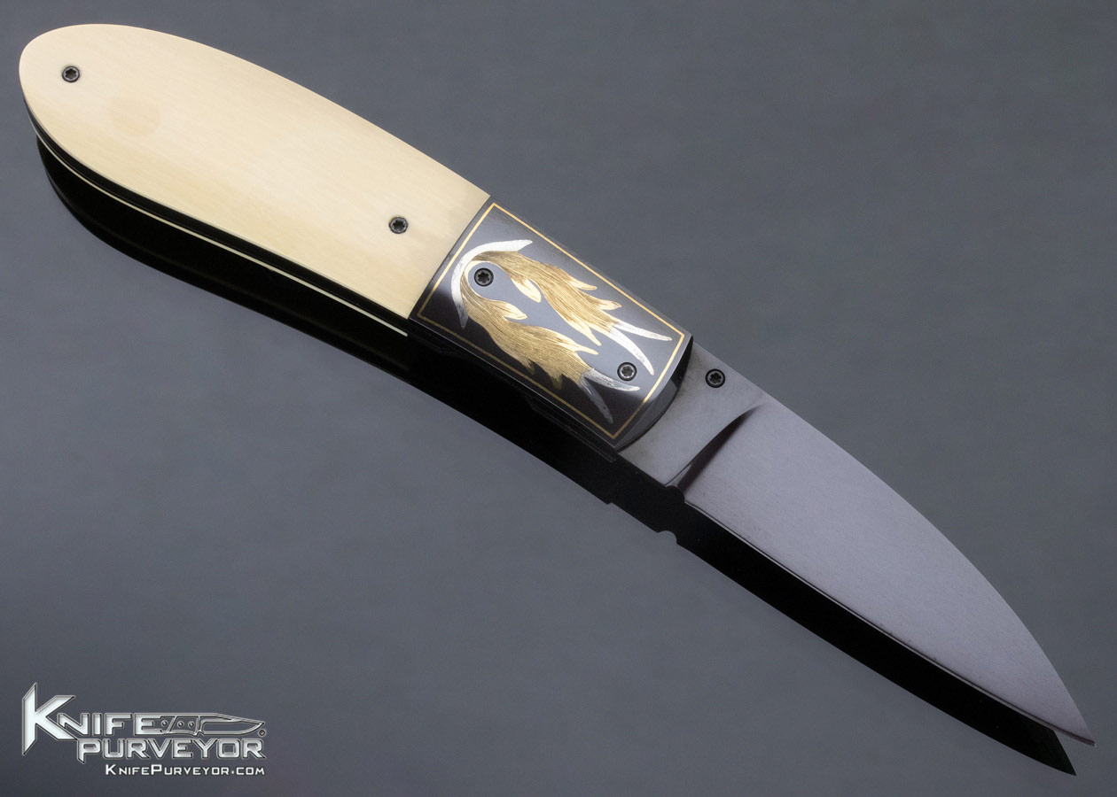 Michael Veit Custom Knife Blued O-1 Tool Steel Linerlock - Image 3
