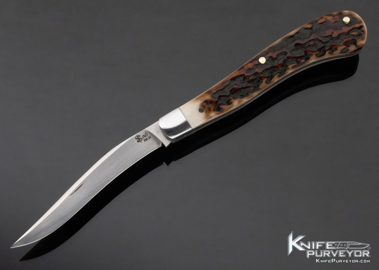 Max Sao Custom Knife Stag Slipjoint Folder 11705