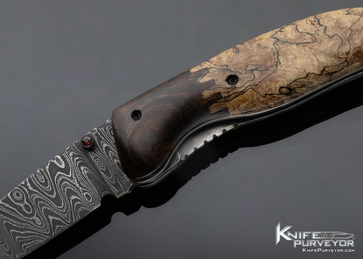 Steve Torok Custom Knife "Pearls and Valleys" Pattern Damascus Linerlock - Image 2