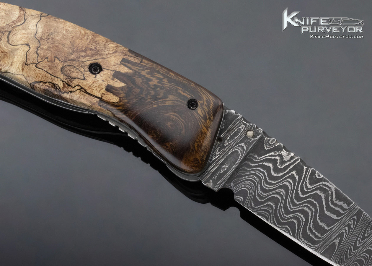 Steve Torok Custom Knife "Pearls and Valleys" Pattern Damascus Linerlock - Image 4