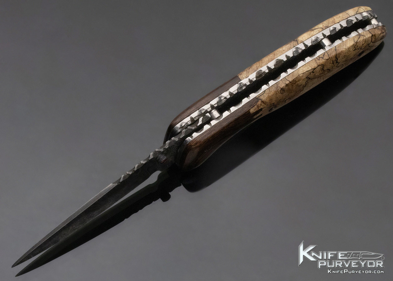 Steve Torok Custom Knife "Pearls and Valleys" Pattern Damascus Linerlock - Image 7