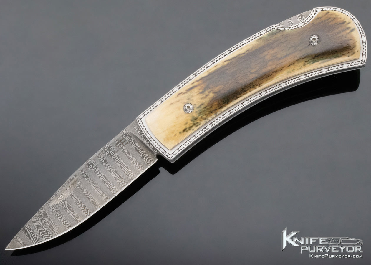 Tommy Lee Custom Knife Damascus Lockback 11594