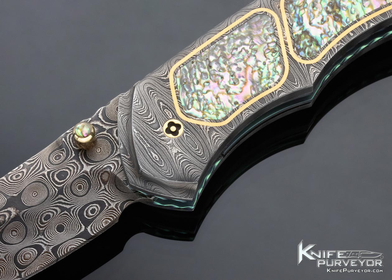 Matthew Lerch Custom Knife Credit Card Auto Abalone Linerlock - Image 2