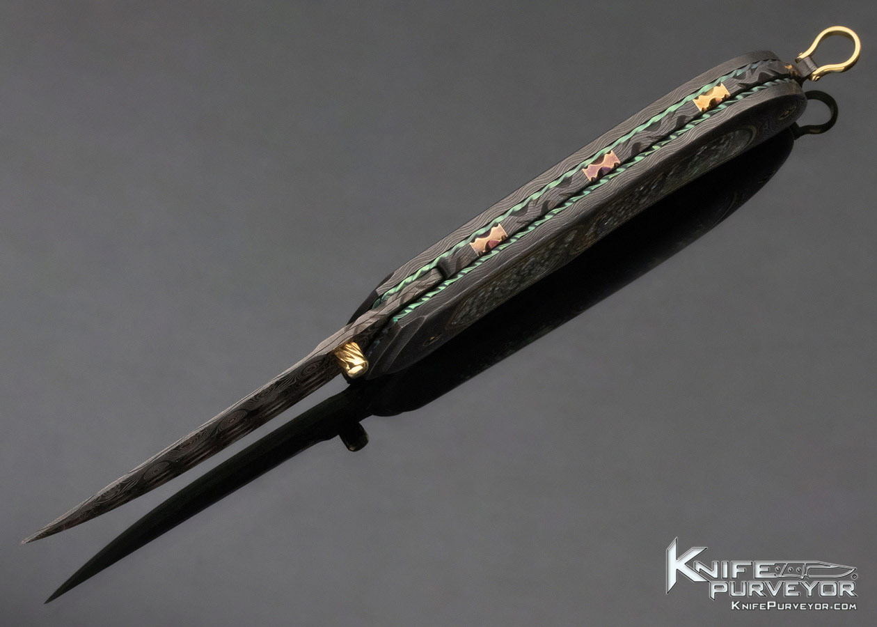 Matthew Lerch Custom Knife Credit Card Auto Abalone Linerlock - Image 7