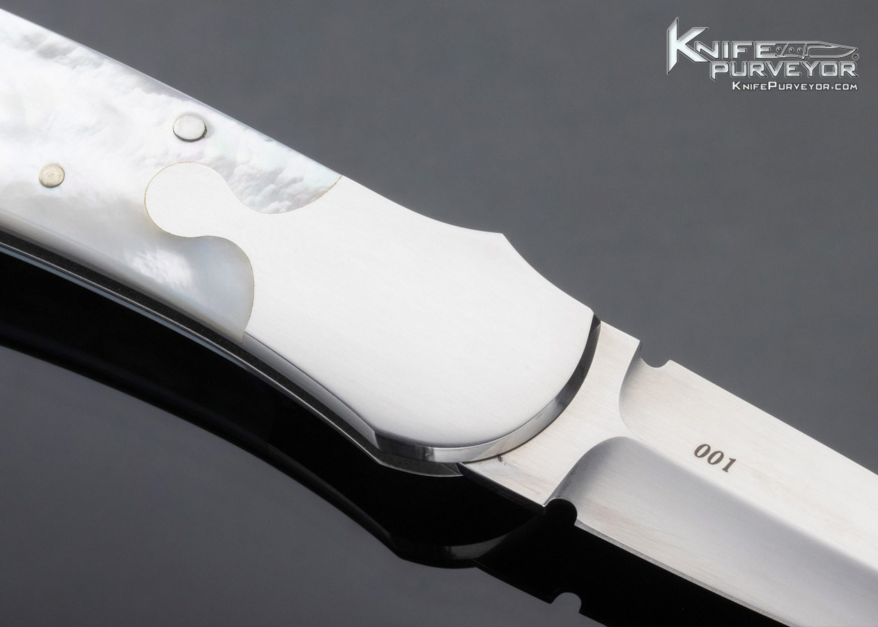 Warren Osborne Custom Mother of Pearl Gravity Knife Trapdoor Lever Lock - Image 4