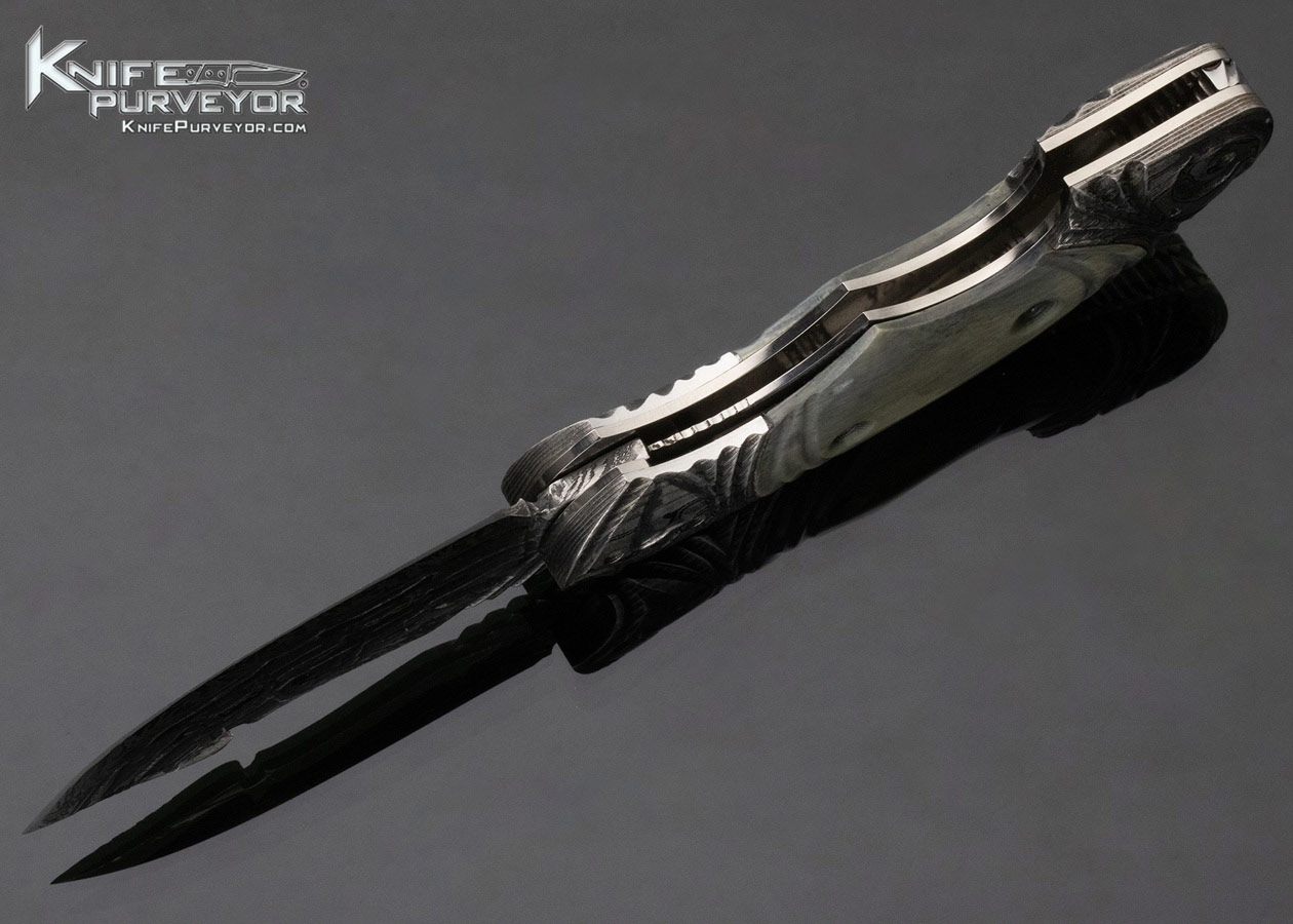 Andre Andersson Custom Knife "Prince Of Persia" Carved Damascus Linerlock - Image 6